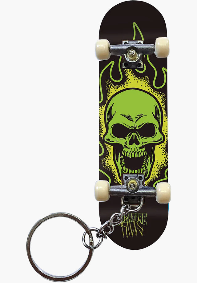 Bonehead Fingerboard Keychain black-green Vorderansicht