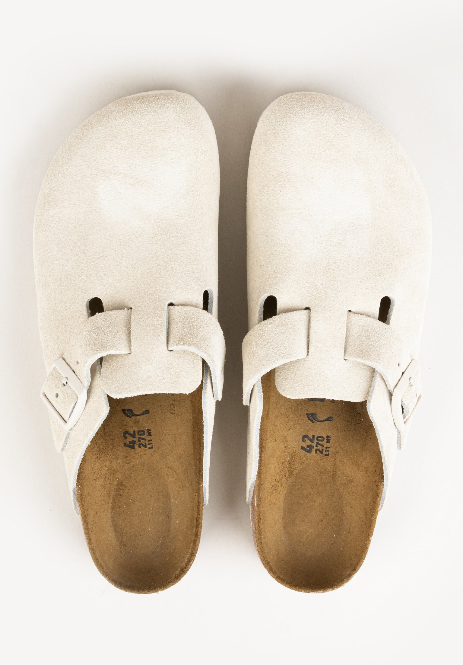 Boston Suede Leather Birkenstock Womens Sandals in antiquewhite for Women TITUS