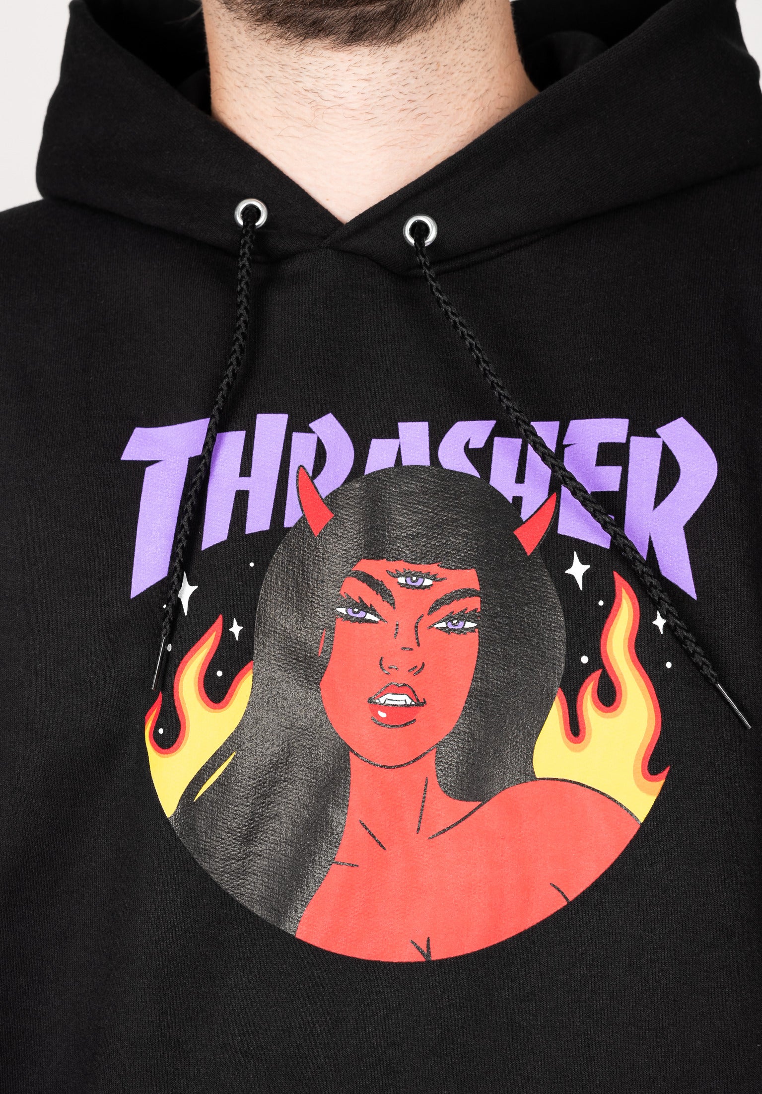 Roja Logo Thrasher Hoodie in black for Men TITUS