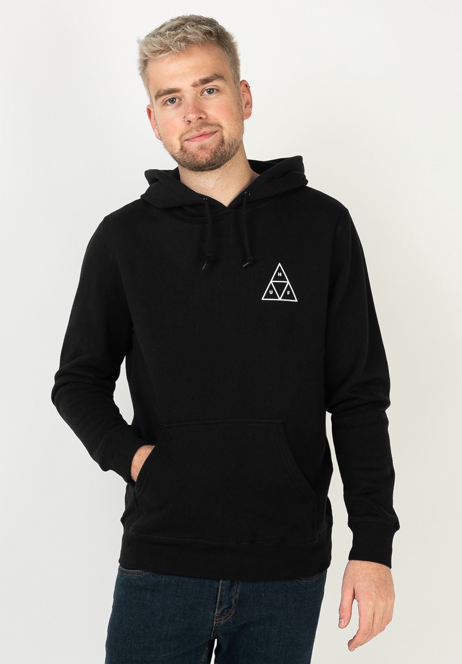 Triple Triangle HUF Hoodie in black for Men – TITUS