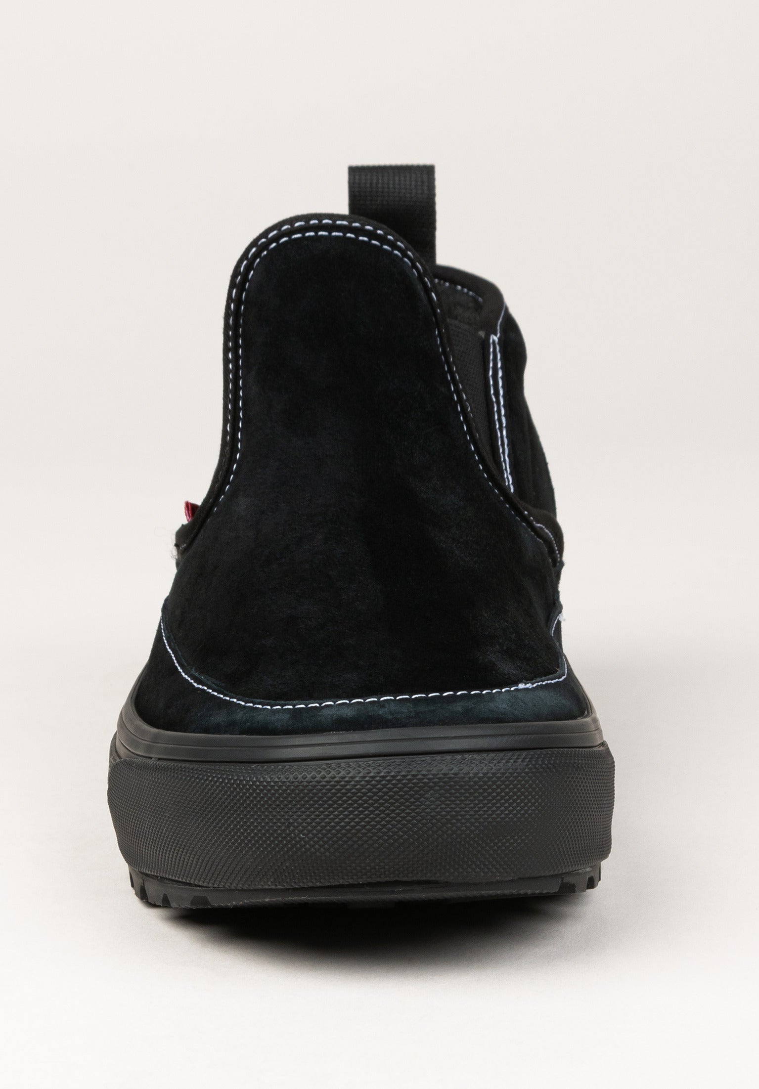 Vans black suede slip on sale ons